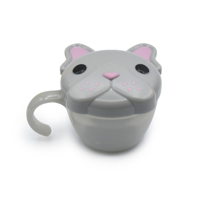 Melii Snack Container with Finger Trap - Grey & Pink BulldogNursing & FeedingYour toddler and kids can carry and store snacks in adorable style! This kid-sized, cute animal themed, playful, food storage container makes snacking fun which encourages indepe