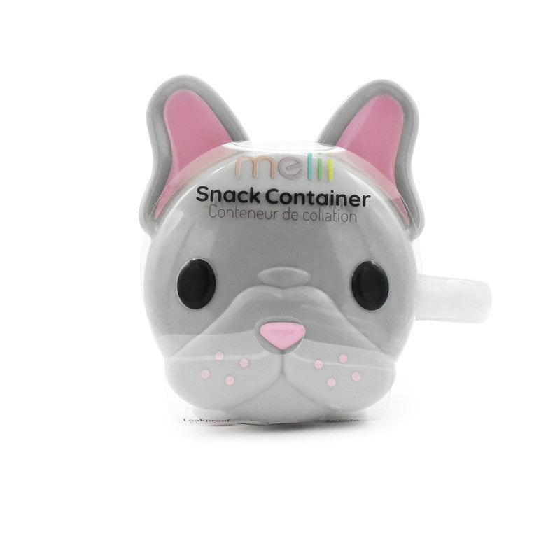 Melii Snack Container with Finger Trap - Grey & Pink BulldogNursing & FeedingYour toddler and kids can carry and store snacks in adorable style! This kid-sized, cute animal themed, playful, food storage container makes snacking fun which encourages indepe