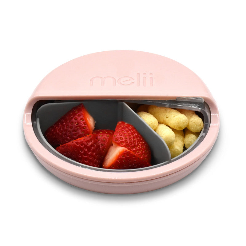 Melii Spin 3 Compartment Snack Container Pink