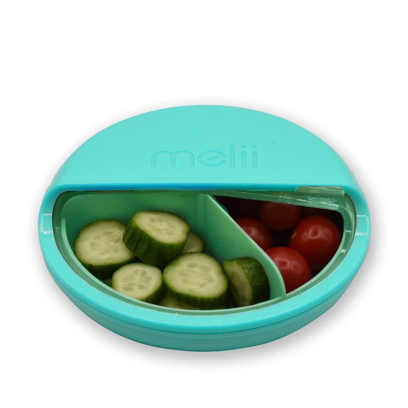 Melii Spin 3 Compartment Snack Container Turquoise