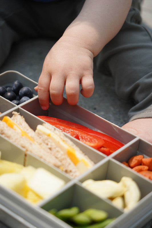 Melii Snackle Box with Removable Divider - 4 oz GreyNursing & FeedingThe Snackle Box is the perfect companion for busy parents and adventurous kids who love snacks on the go. Inspired by the design of a tackle box, this innovative snack container features