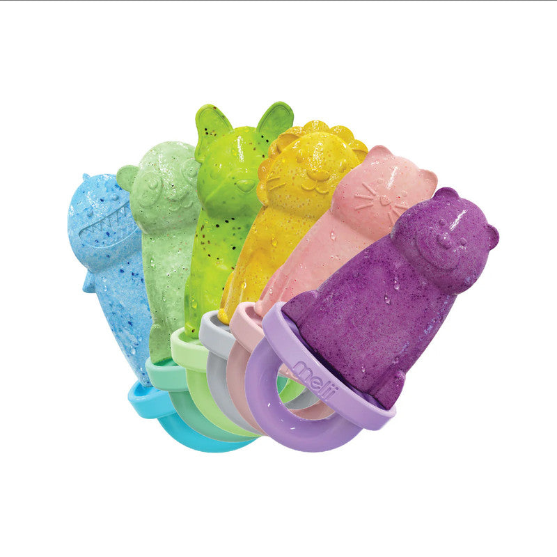 Melii Animal Ice Pops with Tray 6 PieceNursing & FeedingFun animal shaped pops will quickly become your kid’s favorite frozen treat! They’re FUN and unique. The flexible silicone mold allows you to easily release the popsicle, no need to run it under warm