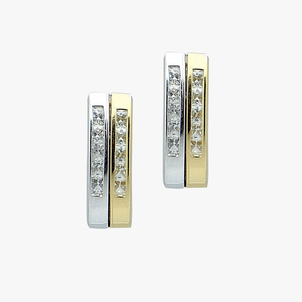 18K White & Yellow Gold EarringJewelleryBest daily wear or casual wear, Stylish and trendy