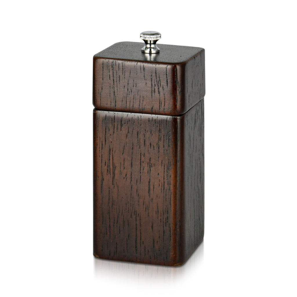 FISSMAN Square Pepper Mill 11x5 Rubber Wood Body with Stainless Steel GrinderKitchen Storage8188 Square Pepper mill 11x5 cm (Rubber wood body with S/S grinder) An experienced culinary expert knows that freshly ground spices have a unique bright aroma and