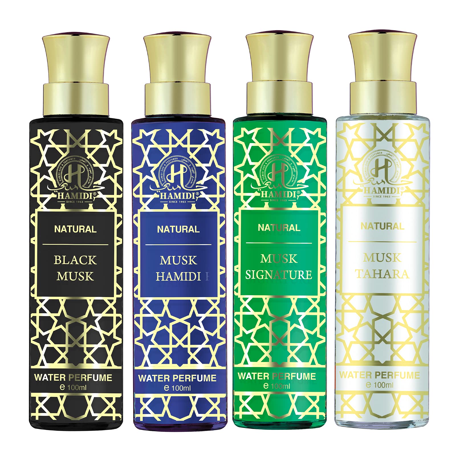 Hamidi Non Alcoholic Natural (Musk) Water Perfumes for Unisex 100ml – Perfumes Bundle Offer – Includes 4 PcsPerfumes & FragrancesHamidi Non-Alcoholic Natural Musk Water Perfumes for Unisex 100ML – PACK OF 4 NATURAL VANILLA ELIXIR 100ML: Naturally extracte