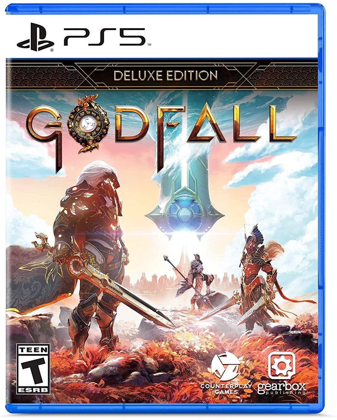 PS5 Godfall: Deluxe EditionVideo GamesMaster all five weapon classes, each with unique playstyles and a variety of longswords, polearms, warhammers, greatswords, and dual blades Level up, learn new skills, and uncover legendary weapons with devastating ef