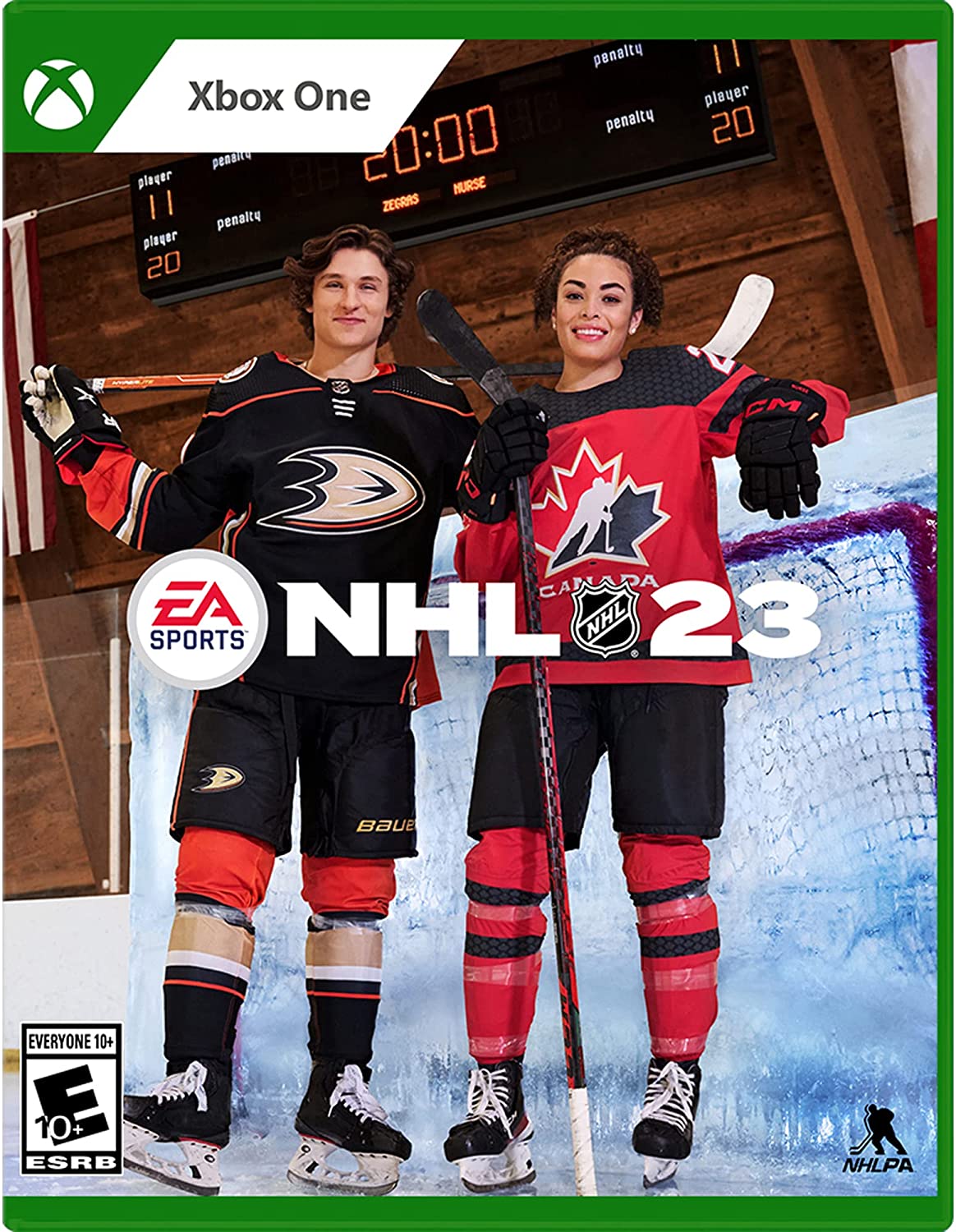 NHL 23Video GamesGREATER TOGETHERCOVER ATHLETESCanadian goalscoring machine Sarah Nurse makes history as the first female player featured on an NHL cover. Rising superstar and Anaheim Ducks center Trevor Zegras is one of the youngest players featured on a