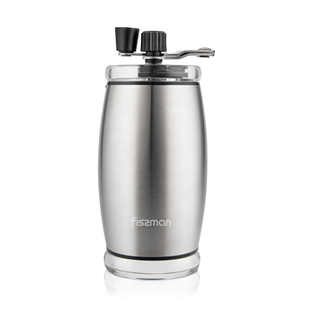 FISSMAN Manual coffee grinder 16cm ABS Body with Stainless Steel Shell, Ceramic GrinderKitchen Storage8252 Manual coffee grinder 16 cm (ABS body with stainless steel shell ceramic grinder) The secret of a happy morning is simple - a light jog, a cool show