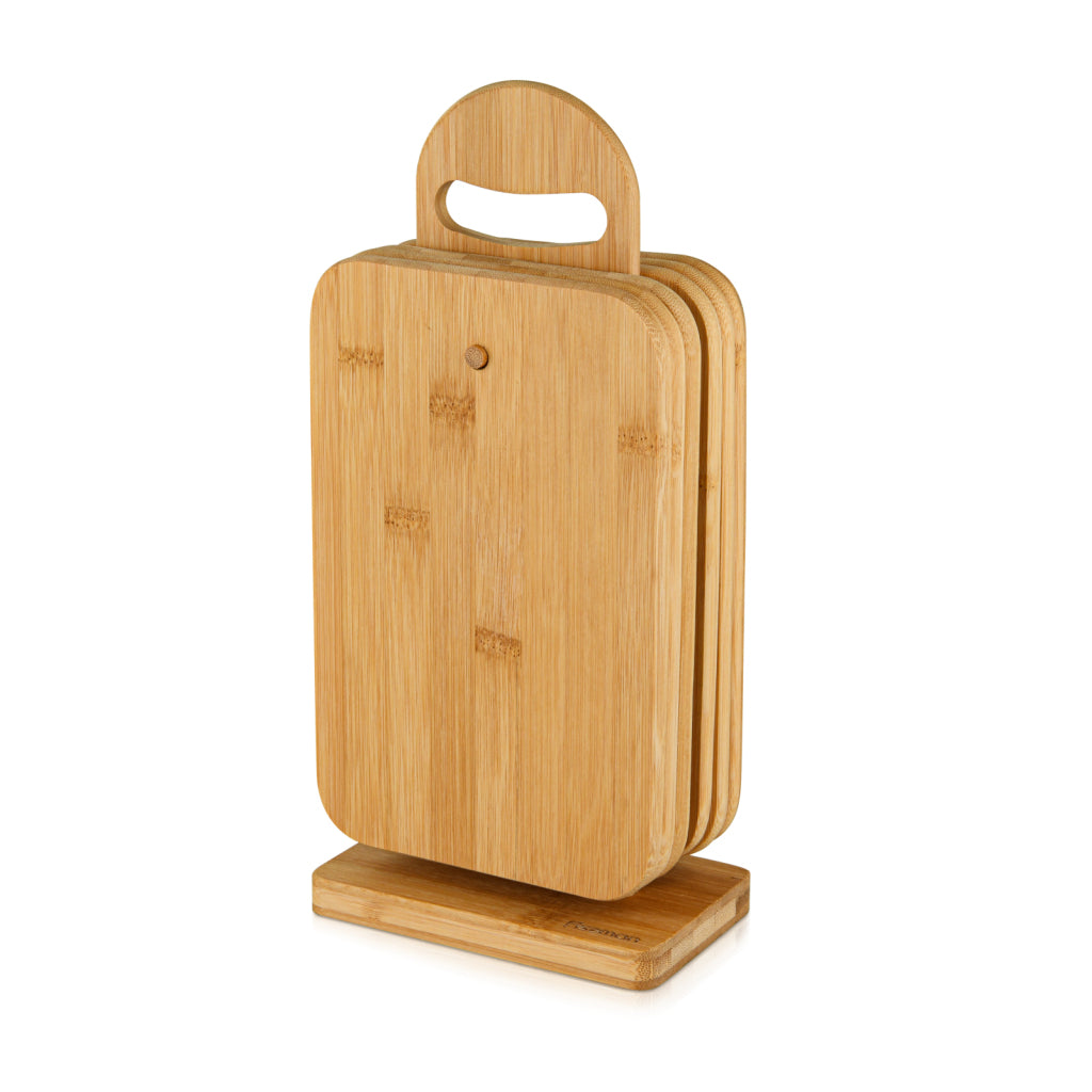 FISSMAN Bamboo Cutting Boards Set of 6 with Stand 23cmKitchen Storage8786 Set of 6 cutting boards 23x15x1 cm with a stand (bamboo)