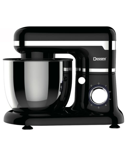 Dessini High Quality Multifunctions Stand Mixer WIth Bowl, 1000W BlackVoltage/Frequency :220-240v 50/60Hz Power:1000W Powerful and Silent AC Motor Rotary Switch With 6 Speeds Plus Pulse 5L stainless Steel Mixing Bowl With Blue LED Light Accessory ; Dough