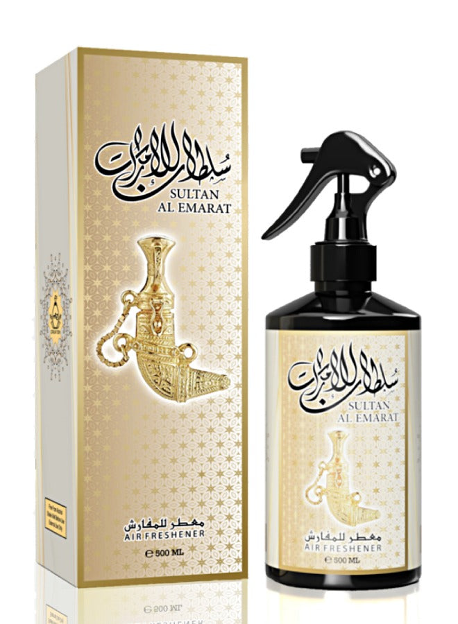 A to Z Creation Air Freshener Sultan Al Emarat 500mlPerfumes & FragrancesAdd a dash of freshness and fragrance to your surroundings and fabrics with this luxurious air and fabric freshener. Can overcome tough-smelling odors and leave a lingering, lasting