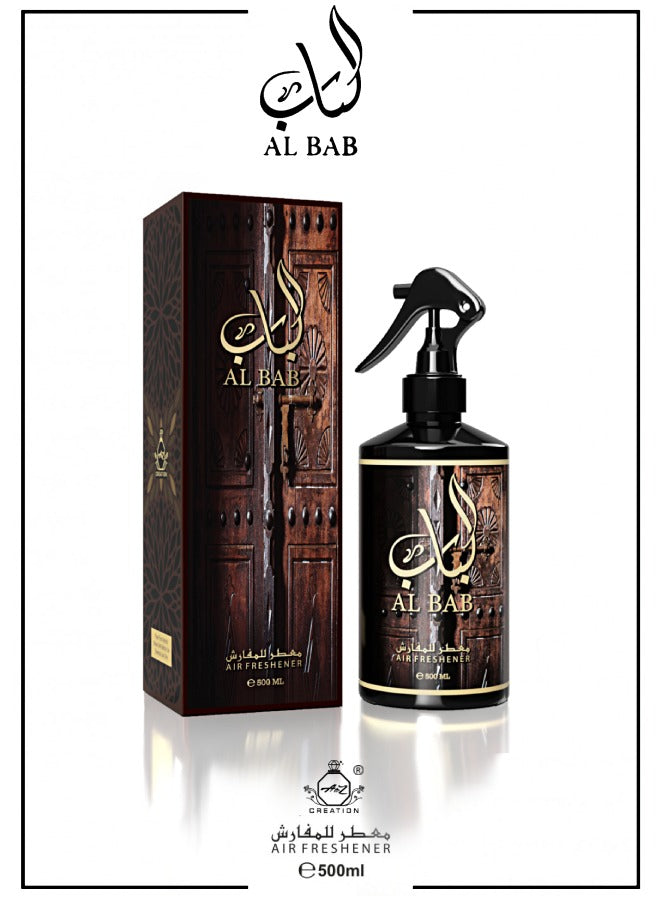 A to Z Creation Air Freshener Al Bab 500mlPerfumes & FragrancesAdd a dash of freshness and fragrance to your surroundings and fabrics with this luxurious air and fabric freshener. Can overcome tough-smelling odors and leave a lingering, lasting freshness