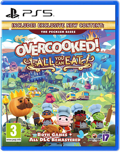 PS5 Overcooked All You Can EatVideo GamesOvercooked! Goes online- for the first time ever, online multiplayer has been fully integrated into Overcooked! Revisit your favorite kitchens from the first game in stunning 4K and online! Enjoy the cooking chaos
