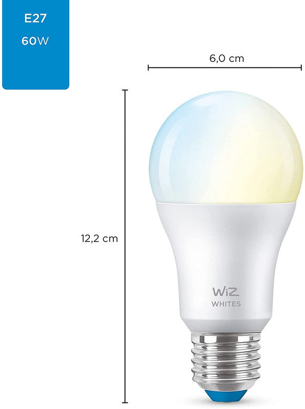 WiZ Tunable Whites A60 E27 - WiFi + Bluetooth Smart LED Bulb  - (Compatible with Amazon Alexa and Google Assistant)