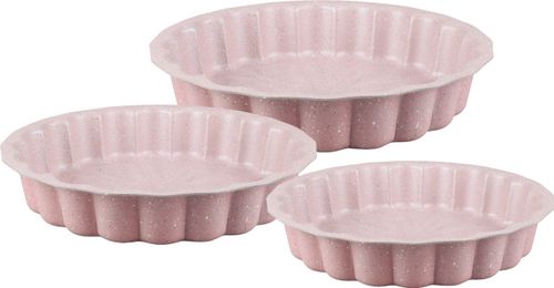 Dessini Granite Coating 3 Pcs Cake Pan set PinkKitchen Storage1*24cm cake pan 1*28cm cake pan 1*32cm cake pan