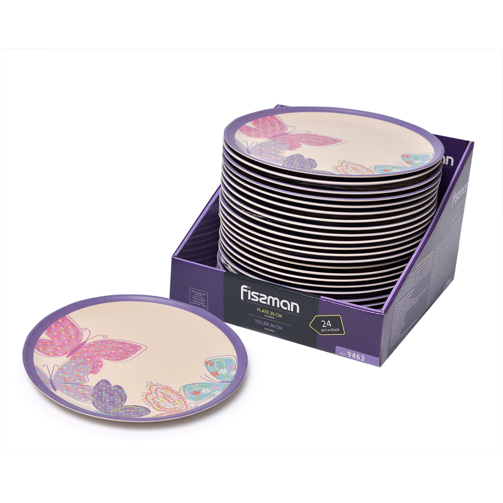 FISSMAN Bamboo Fibre Plate 20cmNursing & FeedingPlate 20 cm FLOWER (bamboo fibre) (24 pcs per display box) The main benefit of bamboo tableware that it is eco-friendly. Bamboo grows in ecologically clean areas. As the fastest growing plant on the planet,