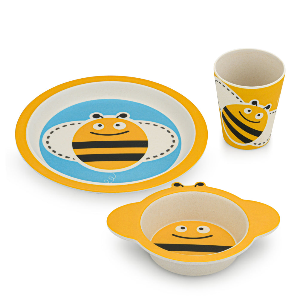 FISSMAN Bamboo Fibre Dinner Set Bee Set of 3 with Plate, Bowl, And CupNursing & Feeding9494 Dinner set BEE 3 pcs (bamboo fibre)