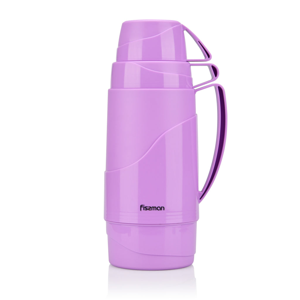 Fissman Stainless Steel Double Vacuum Insulated Bottle (Purple-1000ml)Kitchen StorageVacuum bottle 1000 ml PURPLE (plastic case with glass liner) Whether you are relaxing and enjoying life or working, it is easier with your favourite drink and because FIS