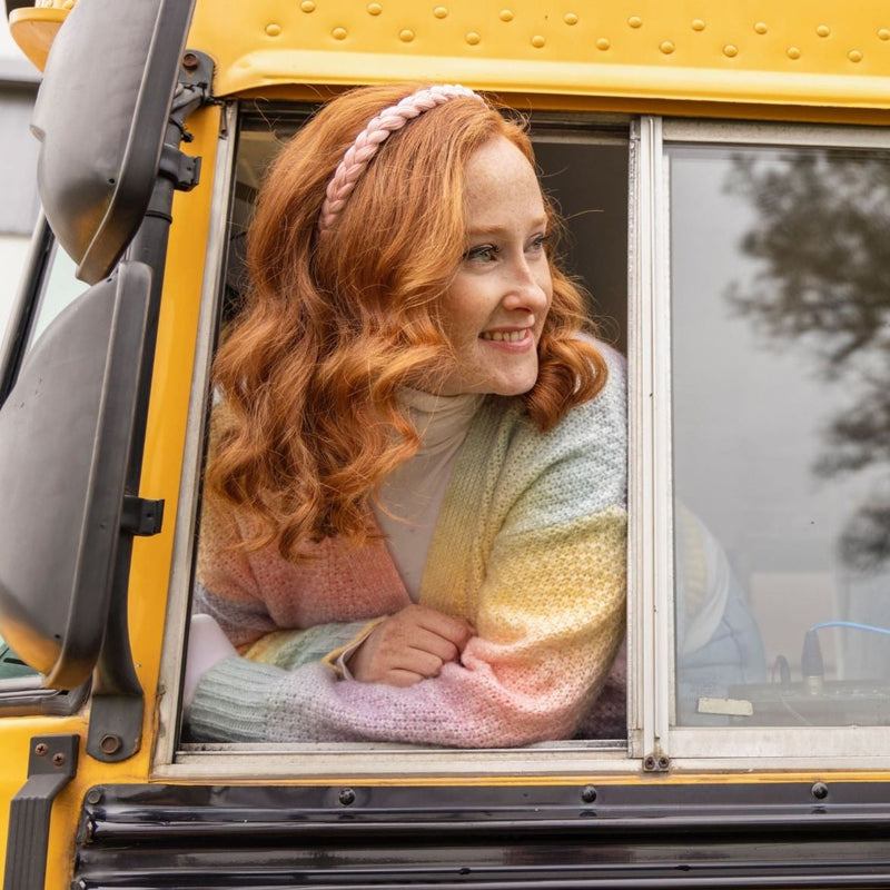 IB HAIRHALO Retro Dreamin Eat, Pink, and be MerryHair CareThe adjustable headband gets a limited edition design. Invisibobble’s pink HAIRHALO from the Retro Dreamin Collection brings a light feeling of spring with a braids-like effect that transforms any