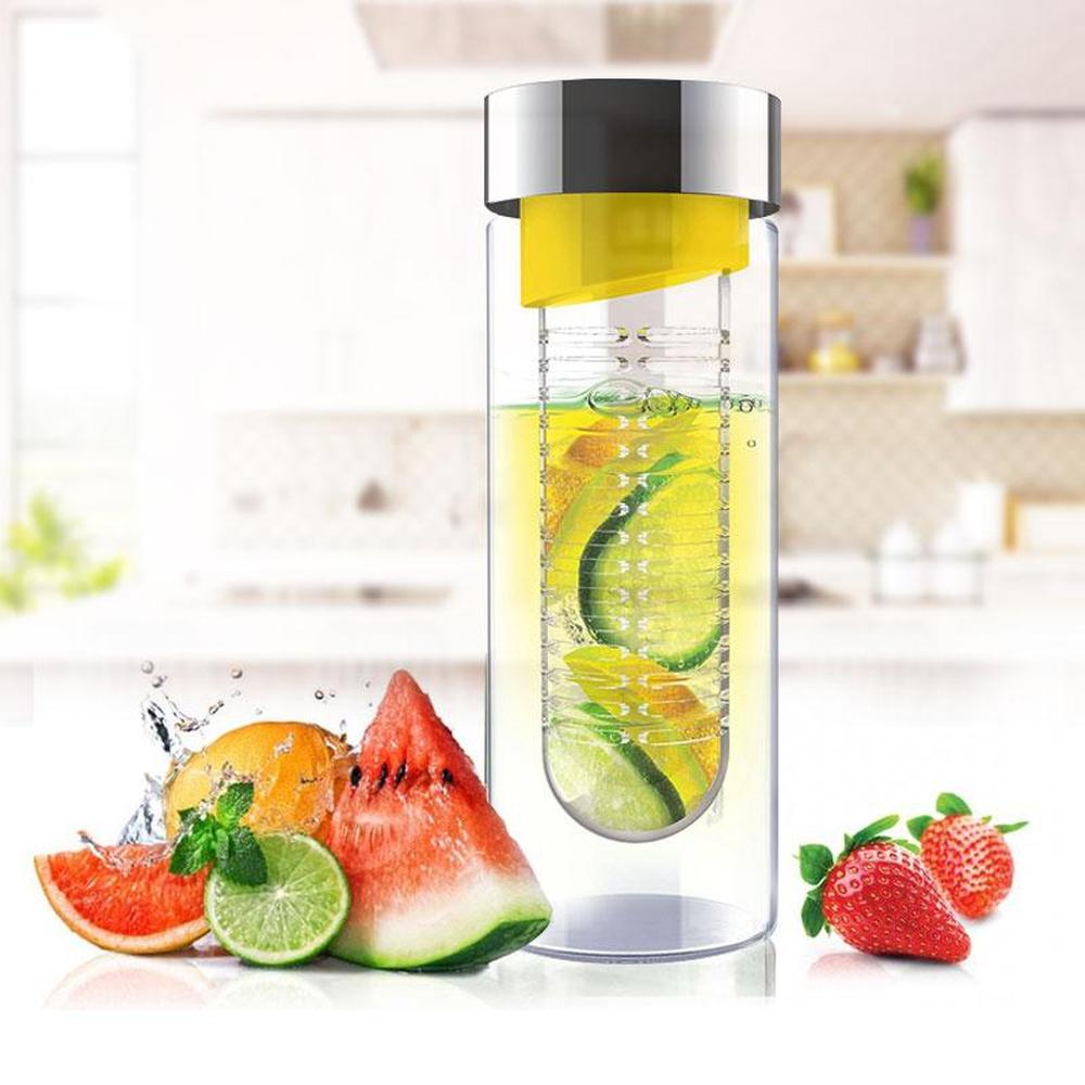 Asobu - Flavor It Glass Water Bottle With Fruit Infuser Yellow 600 ml
