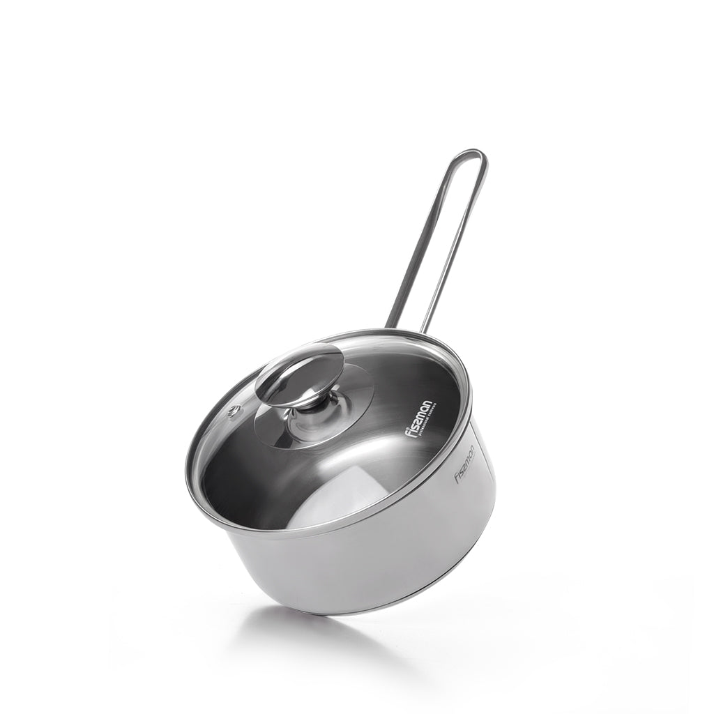 FISSMAN BAMBINO Stainless Steel SaucePan with Glass Lid 14x6.5cm/0.9 LKitchen StorageBAMBINO Series Cookware of the BAMBINO series is made of the safest high quality stainless steel grade 18/10 (INOX304), has corrosion resistance, is very easy to clean. T