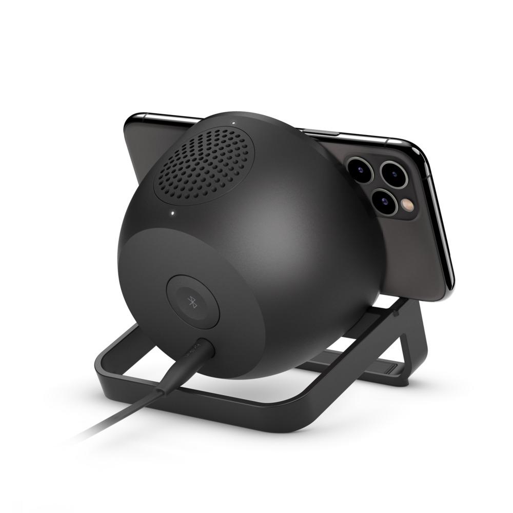Belkin - Boost Charge 10W Wireless Charging Stand + Bluetooth Speaker - Black