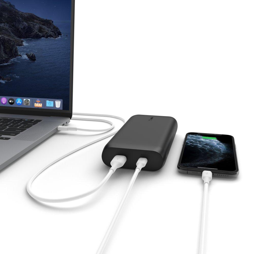 Belkin BOOSTCHARGE USB-C Powerbank 20K - Powerful 30W PD  Laptop & Phone Charger w/ USB-C cable, for Macbook Pro, iPad Pro 11/12.9