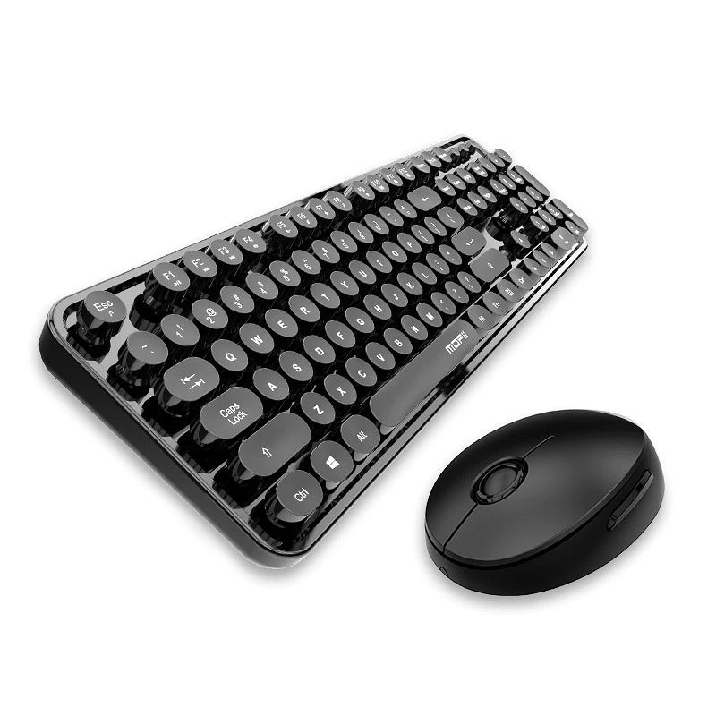 Mofii Wireless Combo, Mixed Color Keyboard with Mouse - BlackComputer & Laptop AccessoriesWireless Combo Keyboard Mouse Mofii 2.4G USB Technology Multimedia Style 104 Keys Mechanical Feeling keyboard Set Color