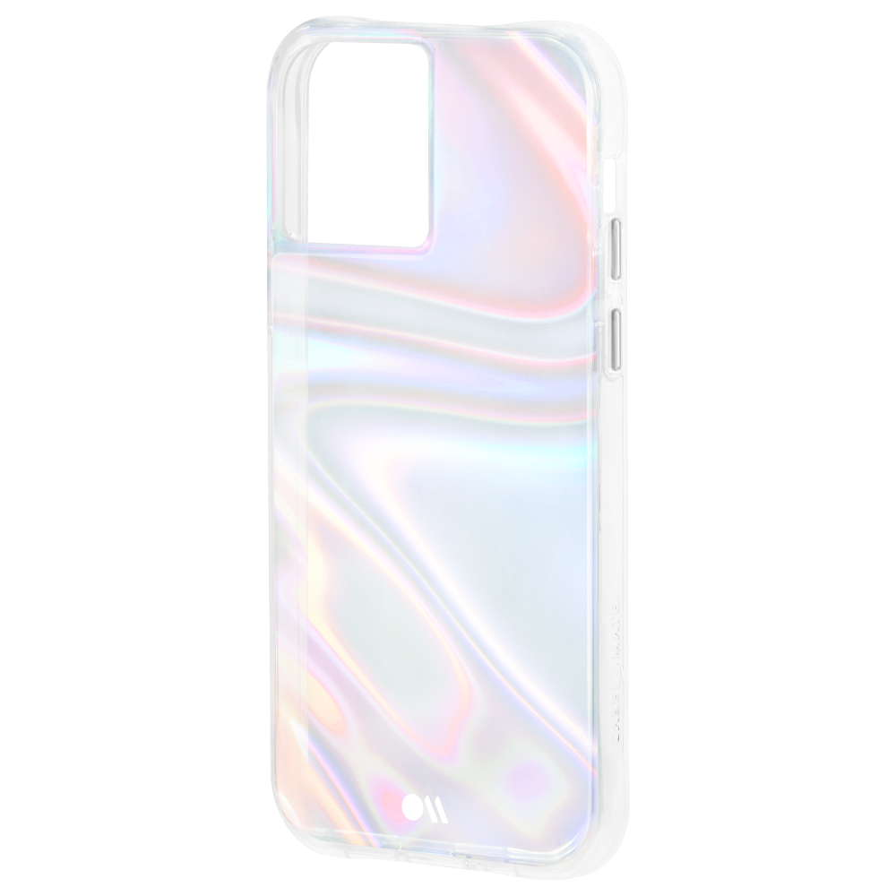 Case-Mate Soap Bubble Case for Apple iPhone 12 Pro Max - 10-Ft Drop Protection w/ Micropel Anti-microbial Layer 1-PC Construction Bubble Effect Design Wireless Charging Compatible - Iridiscent