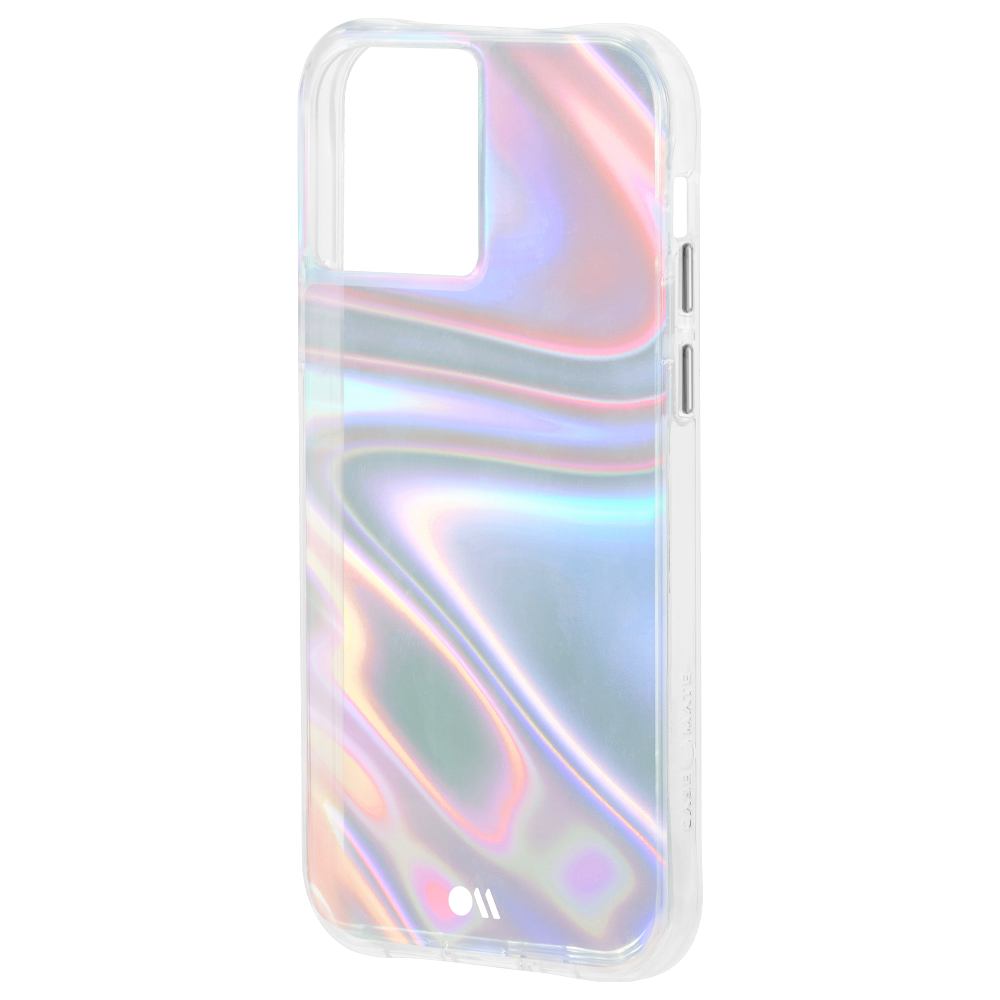 Case-Mate Soap Bubble Case for Apple iPhone 12 Mini - 10-Ft Drop Protection w/ Micropel Anti-microbial Layer 1-PC Construction Bubble Effect Design Wireless Charging Compatible - Iridiscent