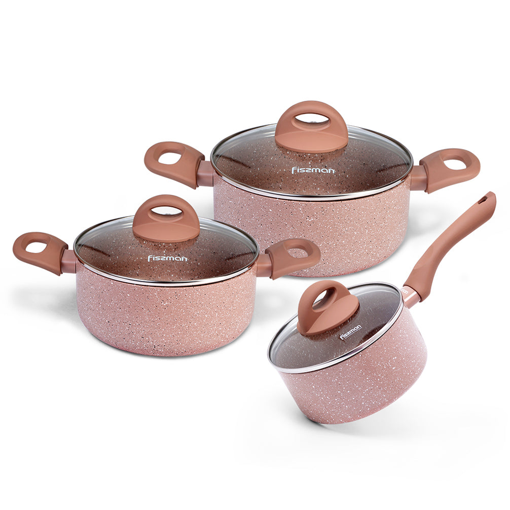FISSMAN Cookware Set LATTE 6 pcs with Non- Stick CoatingKitchen StorageLATTE SERIES Having a perfect non-stick pan is an essential for everyone’s kitchen from a beginner to a professional! Thus our LATTE cookware plays a vital role in every home and resta