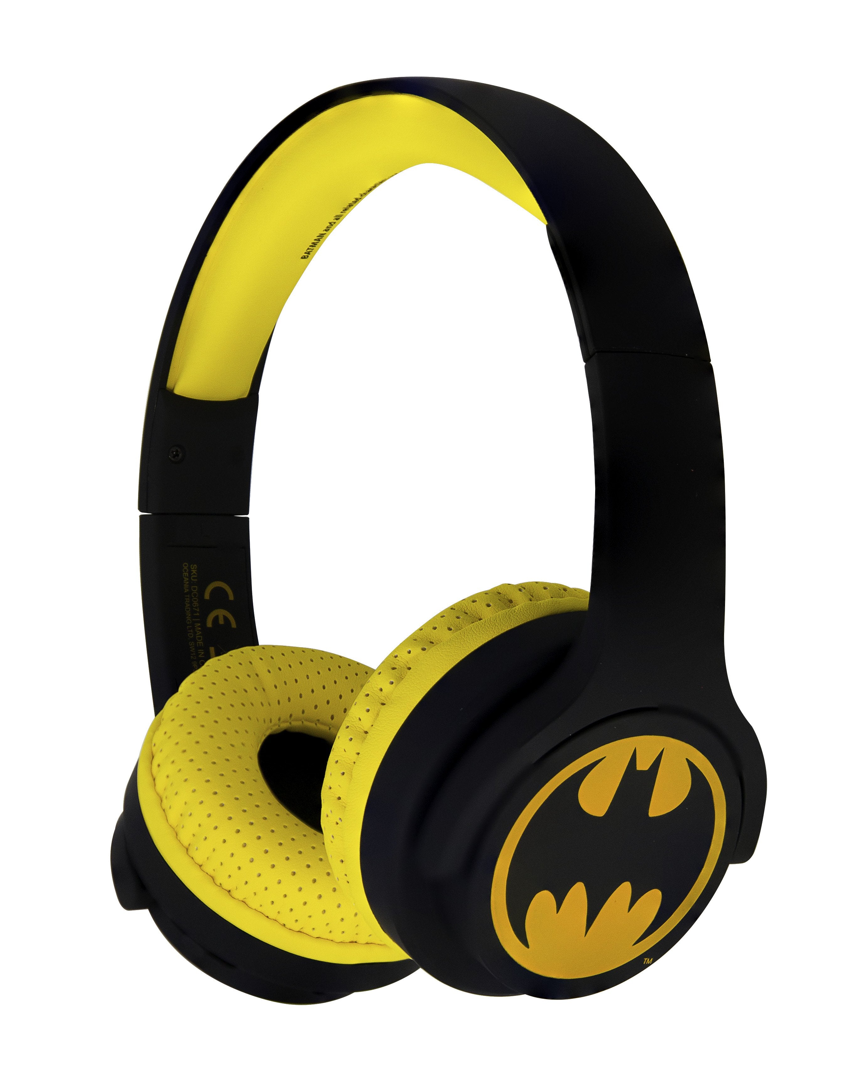 OTL Batman OnEar Wireless Kids HeadPhone - Safe Volume Limiting @ 85dB, Bluetooth 5.0 @ 10m distance, 30Hrs Playtime, Superb Sound w/ Aux port, Foldable, Comfortable & Adjustable - Bat Symbol