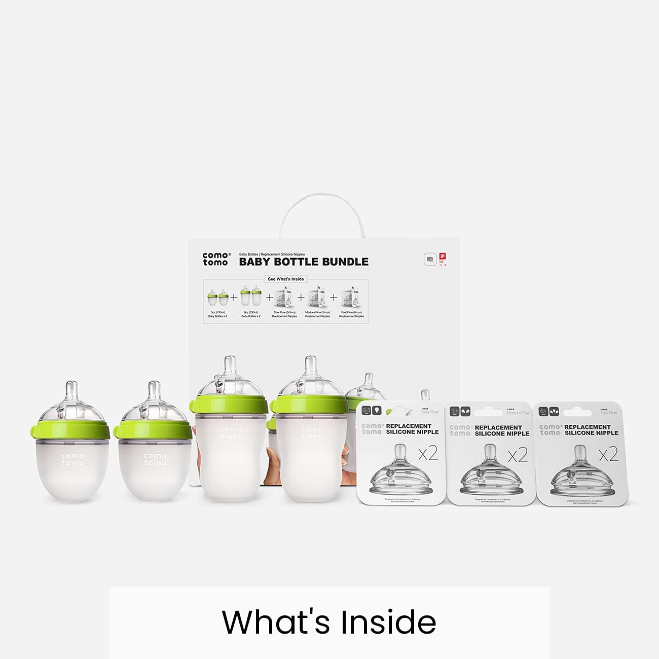 Comotomo - Baby Bottle BundleNursing & FeedingComotomo Baby Bottles feature an innovative and sensible design to most closely mimic natural breastfeeding. Our naturally shaped, soft, silicone nipples are ideal for babies who have trouble transitioning fro