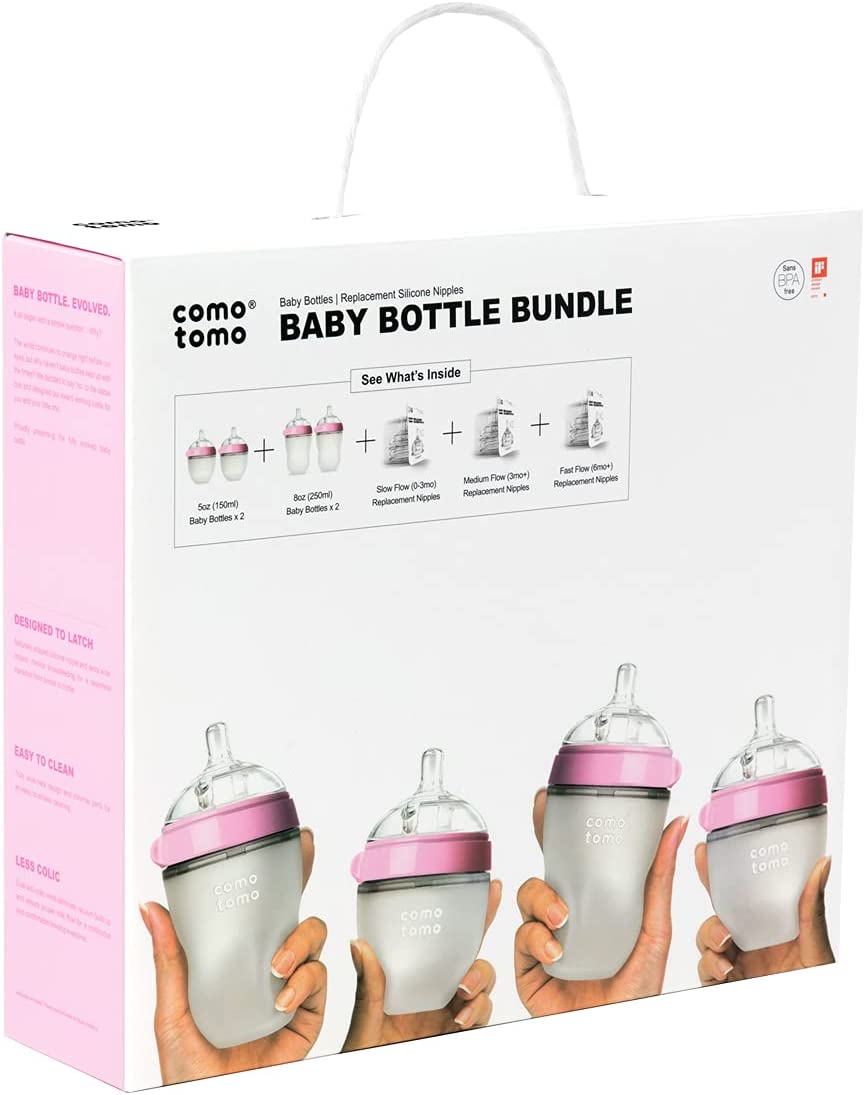Comotomo - Baby Bottle BundleNursing & FeedingComotomo Baby Bottles feature an innovative and sensible design to most closely mimic natural breastfeeding. Our naturally shaped, soft, silicone nipples are ideal for babies who have trouble transitioning fro