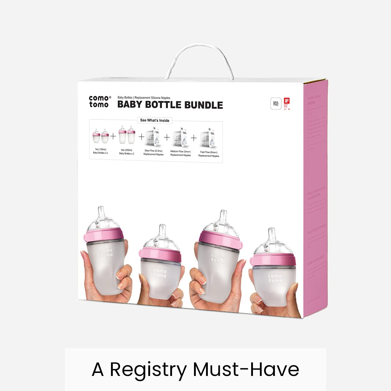 Comotomo - Baby Bottle BundleNursing & FeedingComotomo Baby Bottles feature an innovative and sensible design to most closely mimic natural breastfeeding. Our naturally shaped, soft, silicone nipples are ideal for babies who have trouble transitioning fro