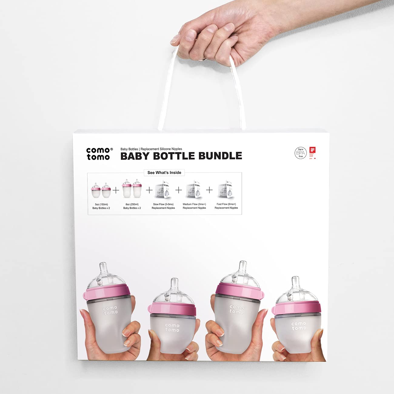 Comotomo - Baby Bottle BundleNursing & FeedingComotomo Baby Bottles feature an innovative and sensible design to most closely mimic natural breastfeeding. Our naturally shaped, soft, silicone nipples are ideal for babies who have trouble transitioning fro