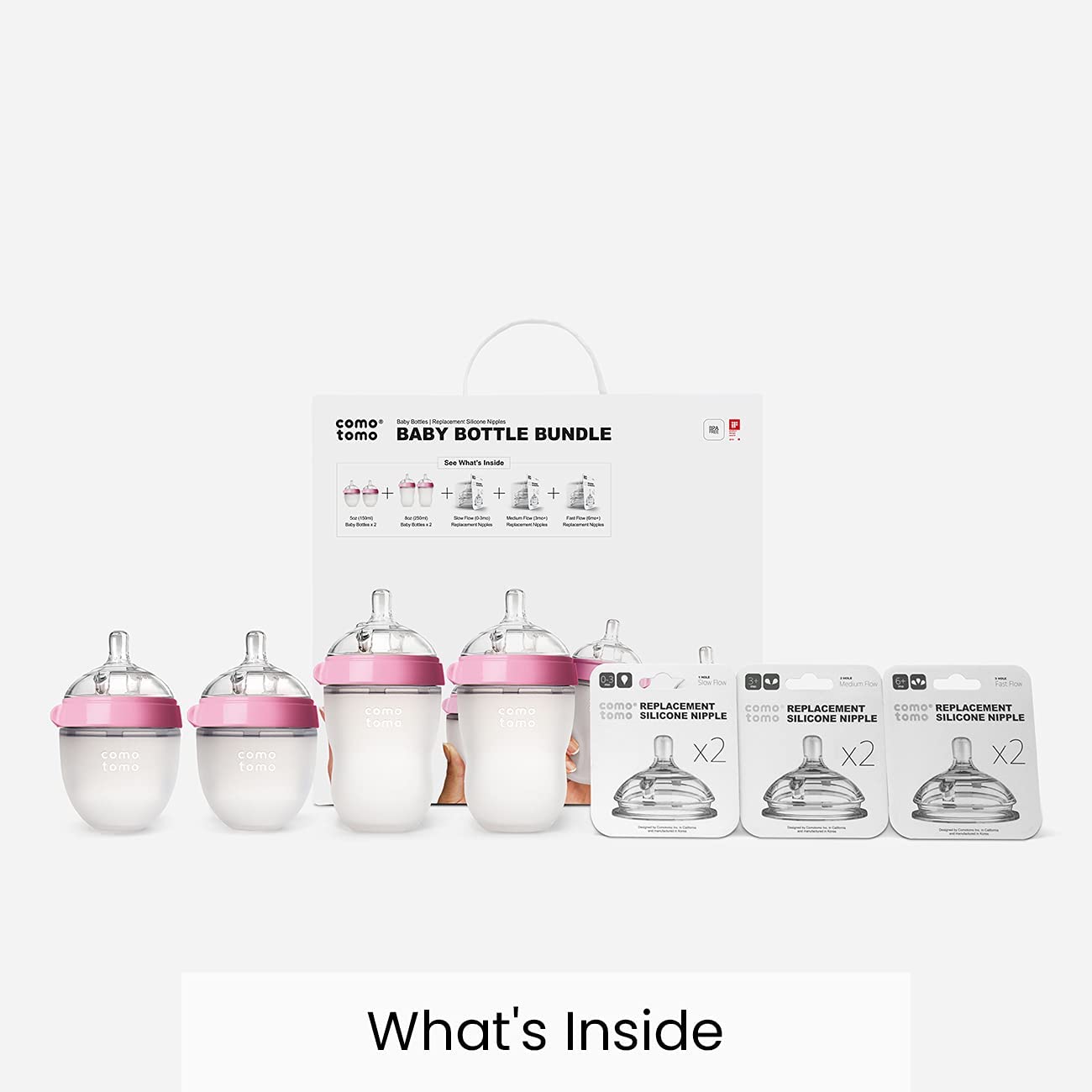 Comotomo - Baby Bottle BundleNursing & FeedingComotomo Baby Bottles feature an innovative and sensible design to most closely mimic natural breastfeeding. Our naturally shaped, soft, silicone nipples are ideal for babies who have trouble transitioning fro