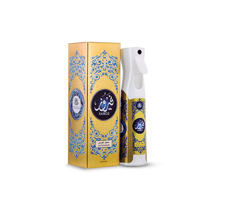 Air Freshener Fairoz 320MLHome EnvironmentA woody aromatic fragrance with a fresh twist of green accords and an intense base of incense and agarwood.