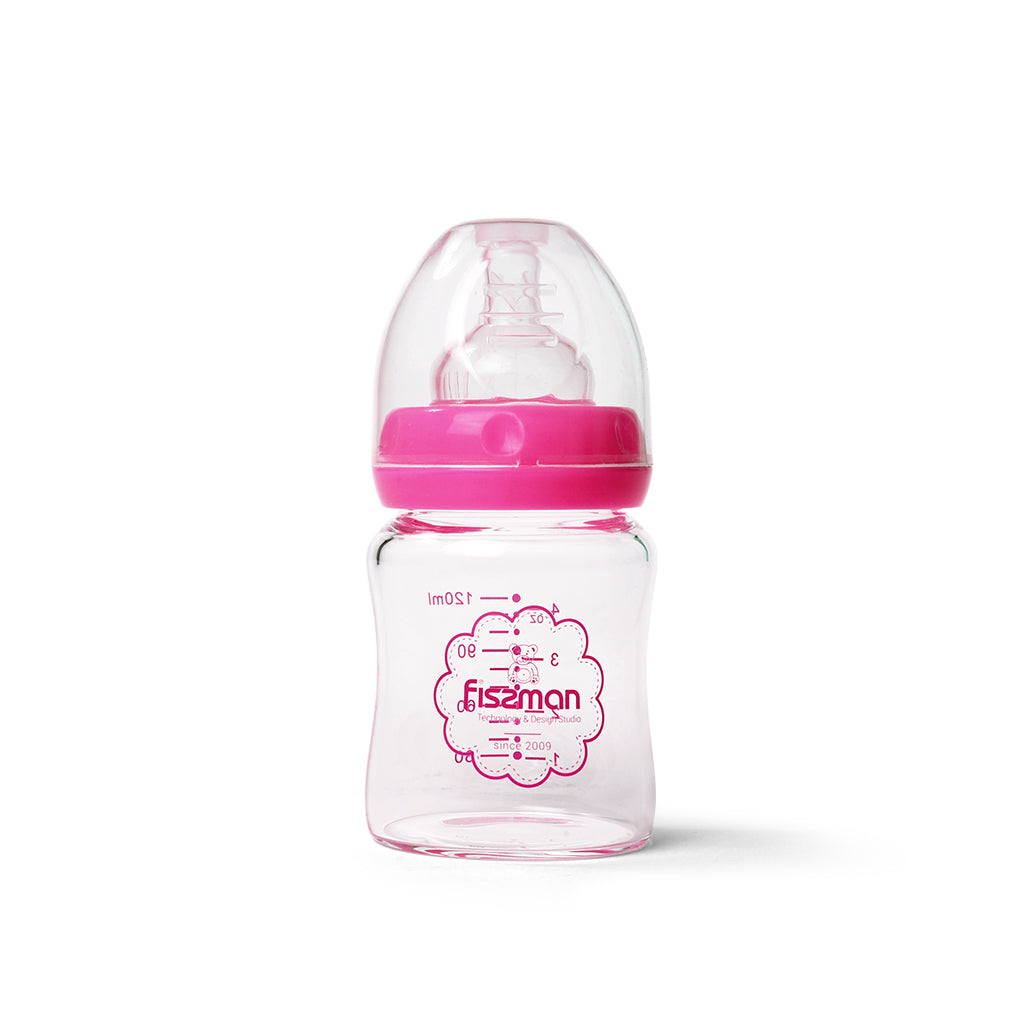 FISSMAN New Born Feeding Bottle 120mlNursing & FeedingAll the best for children today is a guarantee of the health and well-being of generations in the future. FISSMAN presents you a feeding bottle made of heat resistant borosilicate glass. The material m