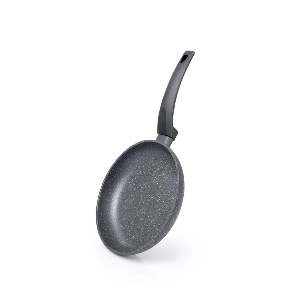 FISSMAN Frying Pan GREY STONE 20cm with Induction Bottom Pressed Aluminium with Matt Sanding GreyNon-Stick CoatingKitchen StorageThe GRAY STONE series from FISSMAN is an innovative product made from natural, sustainable materials. Aluminium heats up quick