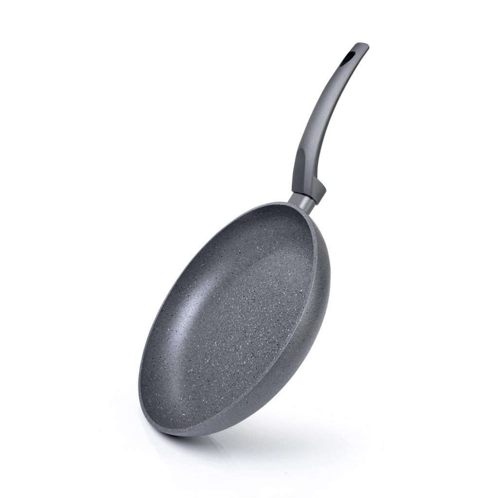 FISSMAN Frying Pan GREY STONE 28x5cm Pressed Aluminium with Matt Sanding GreyNon-Stick Coating with Induction BottomKitchen StorageThe GRAY STONE series from FISSMAN is an innovative product made from natural, sustainable materials. Aluminium heats up qui