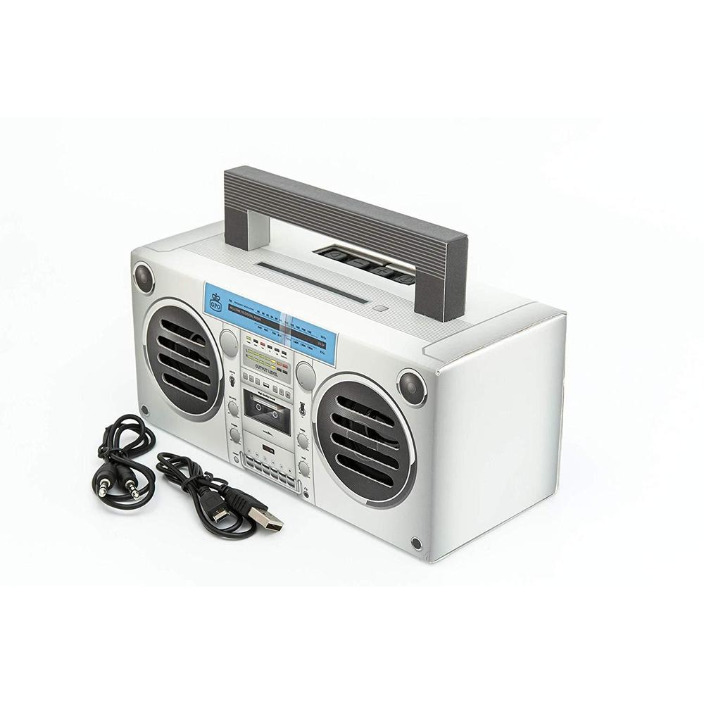 GPO Retro - Bronx Boombox Bluetooth Portable Speaker - Silver