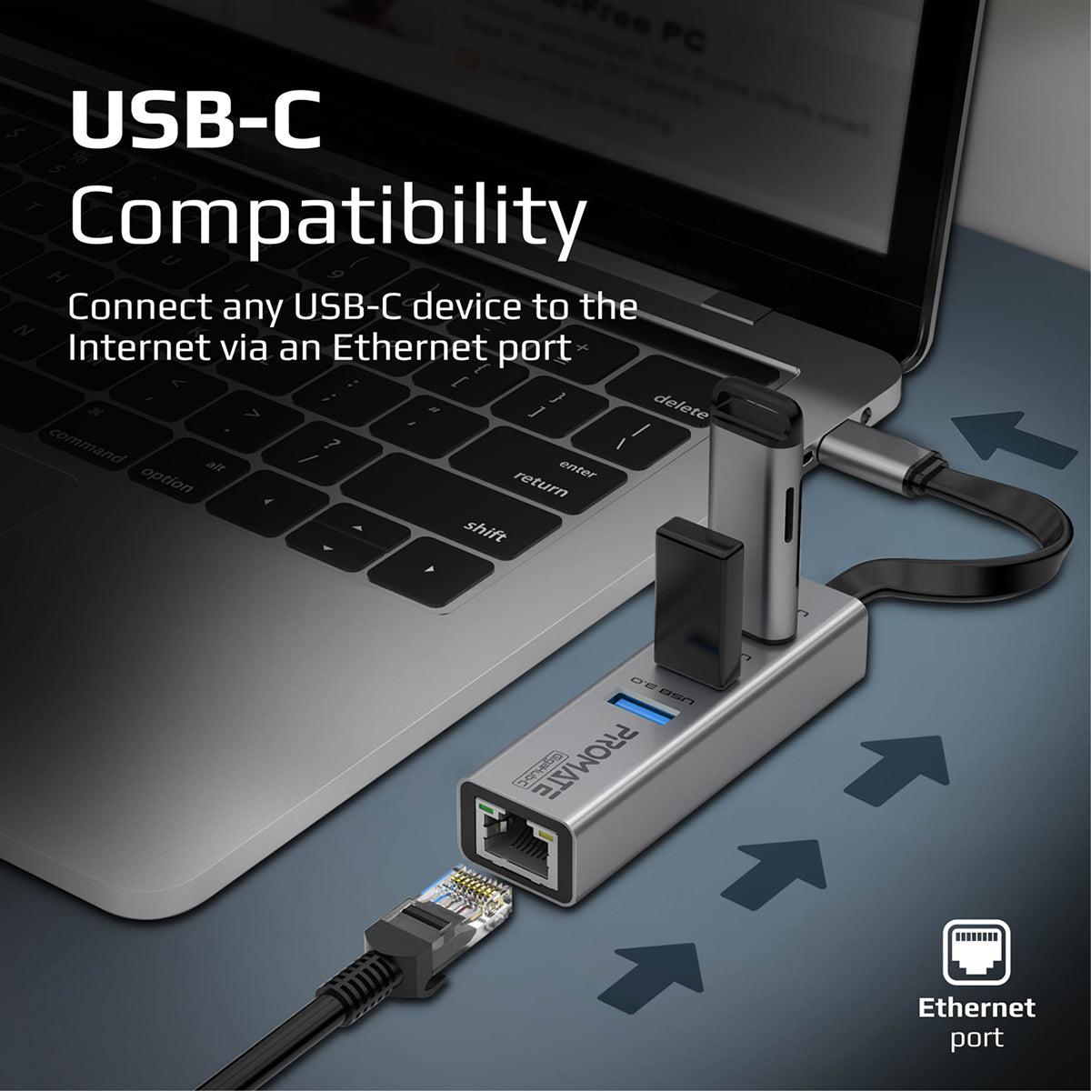 Computer Hub Ethernet LAN Network Adapter 1000Mbps Fast Transfer  Multifunctional Multiport Data Transmission 4 in 1 USB3.0