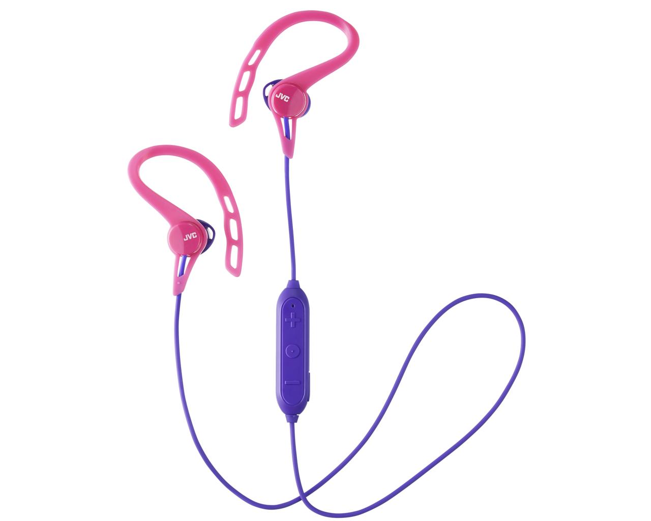 JVC Wireless In-Ear Headphone HA-EC20BTHeadphonesDimples on soft ear clip for comfortable and stable fit while runningBluetooth Wireless Technology4 hours of listening with built-in rechargeable batterySplash and sweat resistance: IPX2Allows Ambient Sound