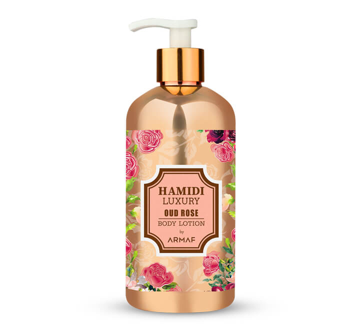 Hamidi Luxury Oud Rose Body LotionPersonal CareEnticing and luxurious, the Oud Rose Moisturizing lotion is a lightweight lotion that melts into skin with nutrient-rich ingredients like protective vitamin E for long lasting moisture. It replenishes dry and