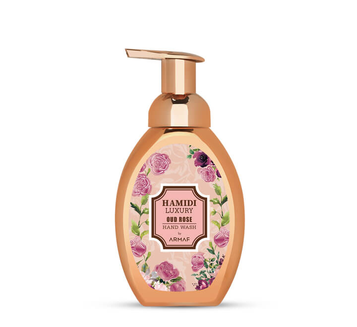Hamidi Luxury Oud Rose Hand WashPersonal CareEnticing and luxurious, the Oud Rose Hand Wash is crafted with Vitamin E, Shea Extract and Aloe to leave hands feeling soft and smooth. It moisturizes and rejuvenates the skin, leaving hands enveloped in the gr