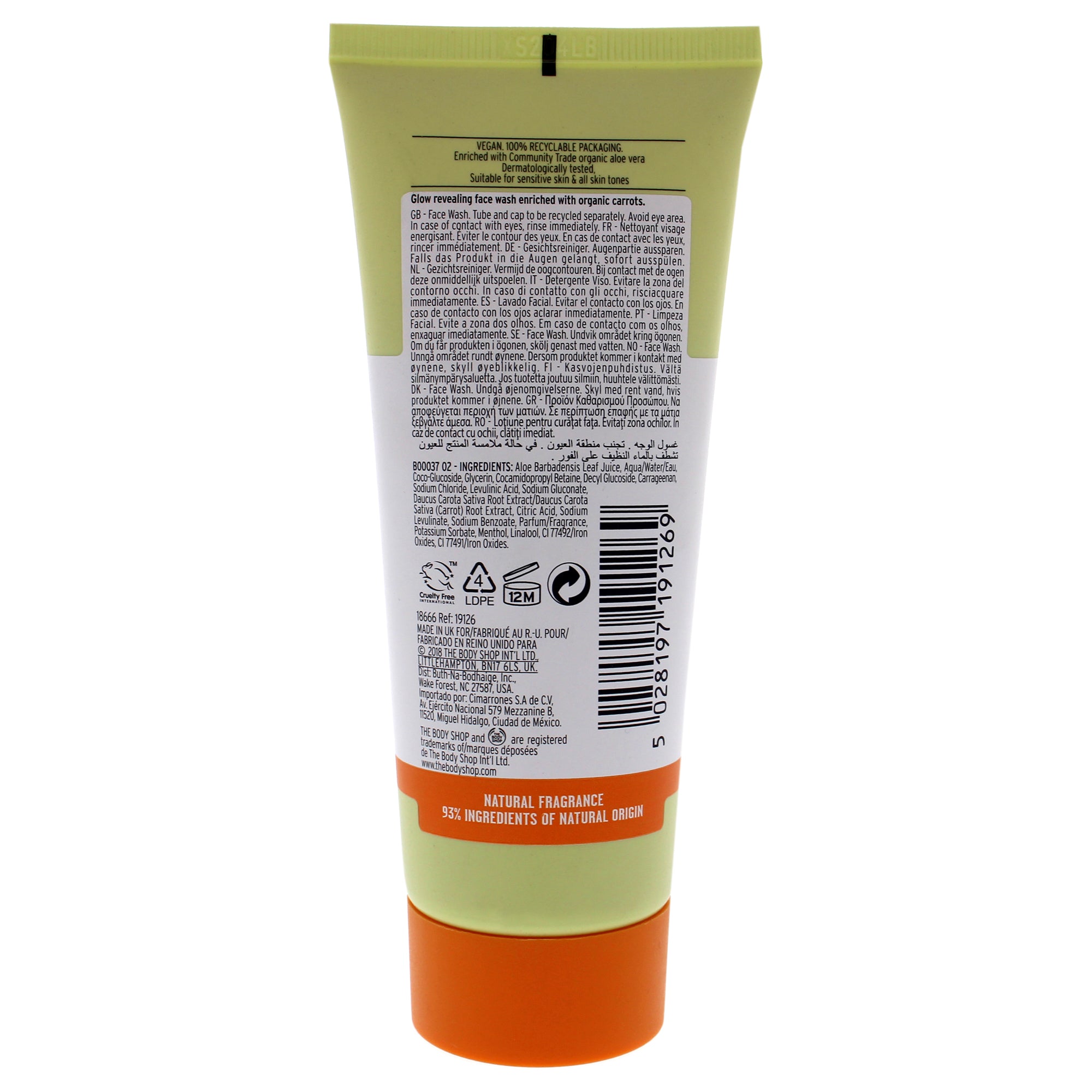 The Body Shop Carrot Wash Energizing Face Cleanser 100ML