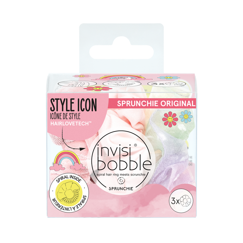IB SPRUNCHIE Retro Dreamin MacaronHair CareGet your favorite invisibobble SPRUNCHIES in a three-piece value pack. Including exclusive items, this limited pack from the Retro Dreamin' Collection is for all the scrunchie-lovers out there. Having a spiral in