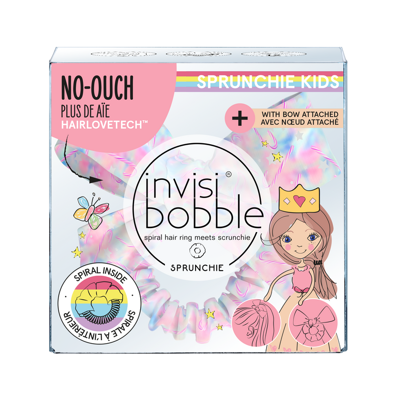 IB Kids SLIM SPRUNCHIE w. BS for my SweetHair Careinvisibobble SPRUNCHIE, the style icon. With HAIRLOVETECH™, Having a spiral inside, the SPRUNCHIE ensure maximum hold while being gentle to the hair. For all hair types and all styles. Our KIDS version com