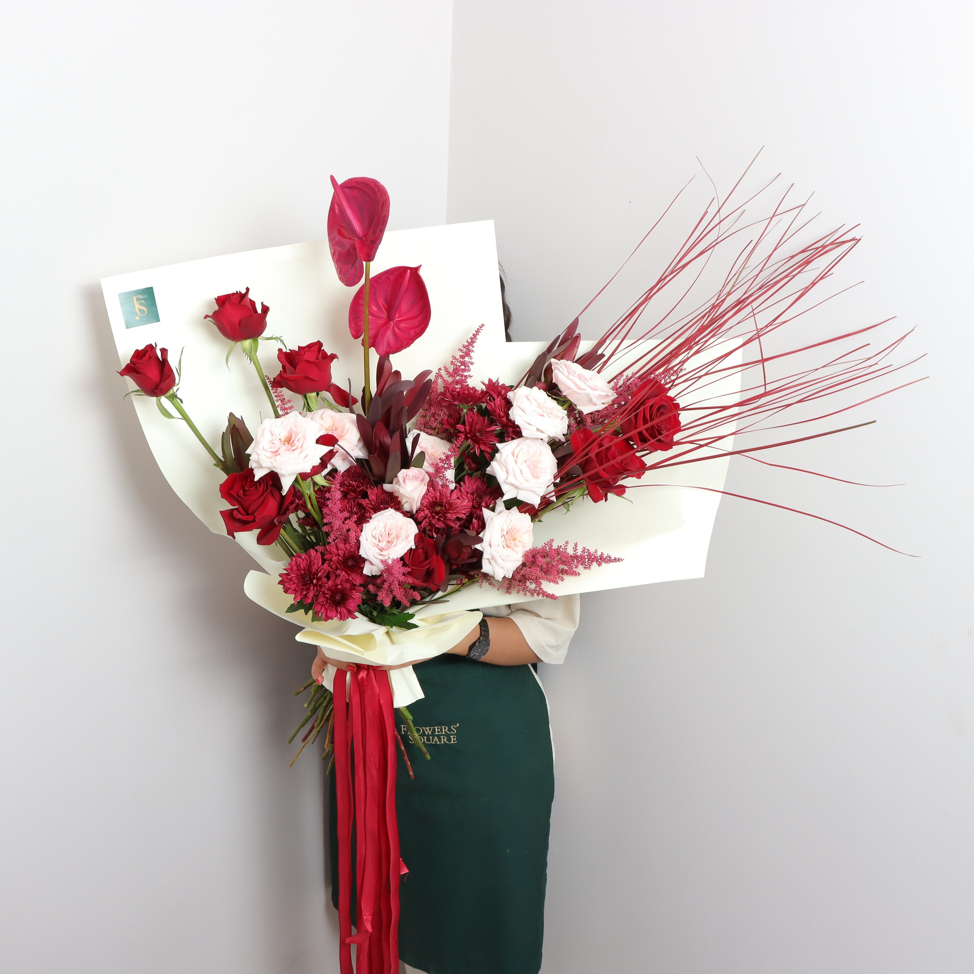 Red Fusion BouquetFlowersSame-day delivery Treat yourself or a special someone to a stunning bouquet of beauty and love. Ready to impress and make your loved one smile, this romantic bouquet will fill the air with its natural fragrance. Make your grand ge
